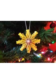 Vianočná hviezda na stromček - Lovely Made Things (žltá/zlatá) - AMS1133