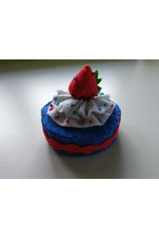 Koláčik so šľahačkou a jahôdkou - hračka do detskej kuchynky - Lovely Made Things (modrá/červená/biela) - AMS1141
