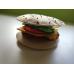Hamburger ham ham - hračka do detskej kuchynky - Lovely Made Things (hnedá/žltá/červená/zelelná) - AMS1149