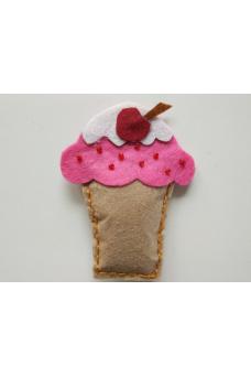 Zmrzlinka s čerešňou - hračka do detskej kuchynky - Lovely Made Things (hnedá/ružová) - AMS1151