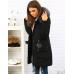 DS dámska zimná bunda s kapucňou (čierna) - AM14056
